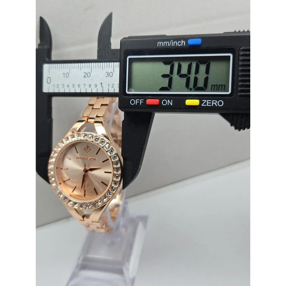 Timothy Stone Joliet Womens Rose Gold Swarovski Crystal Quartz Watch New Battery